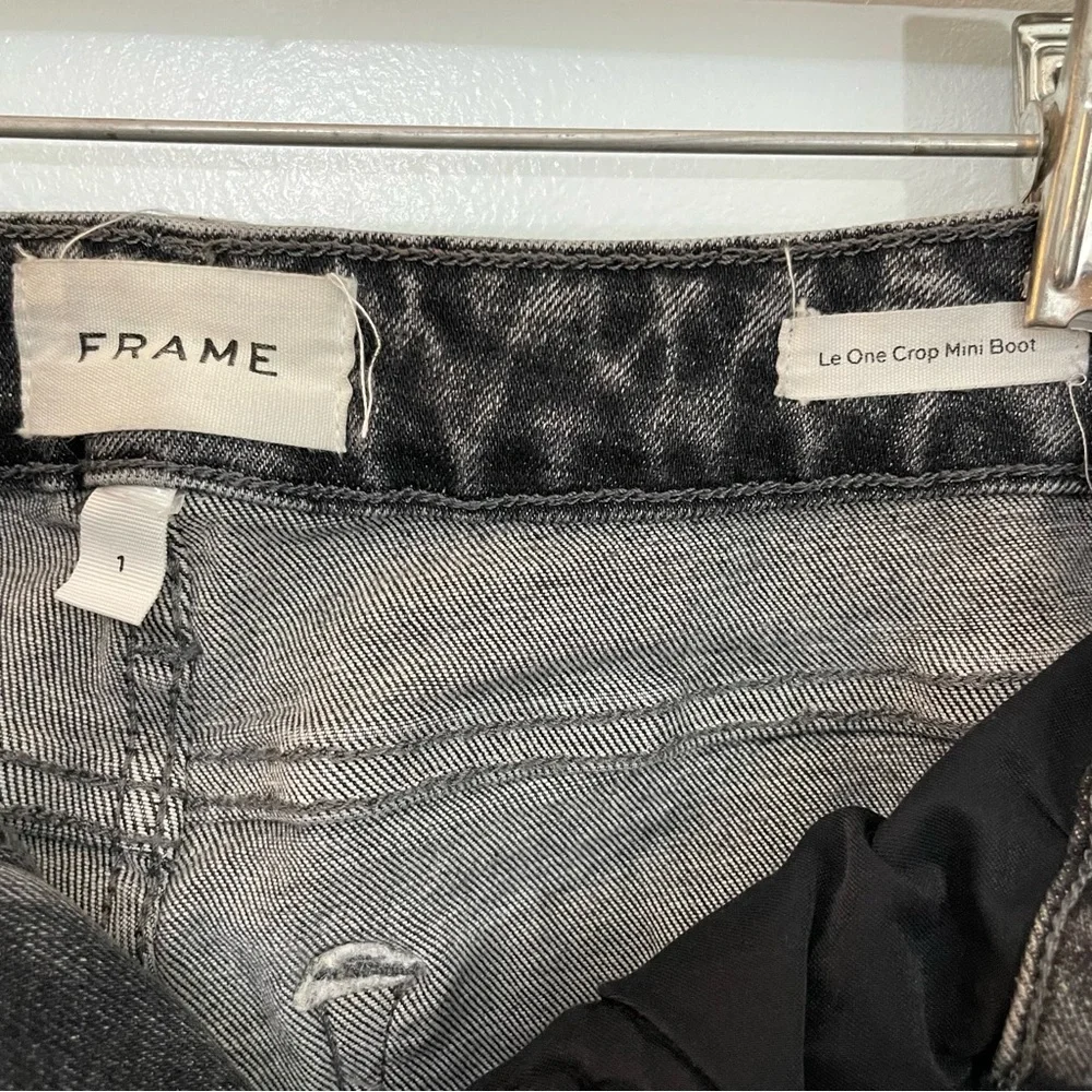 Frame Denim Black Gray Mini Boot Jeans